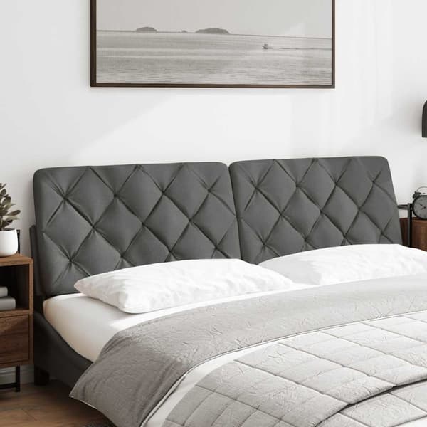 Headboard Cushion Dark Grey 180 cm Fabric