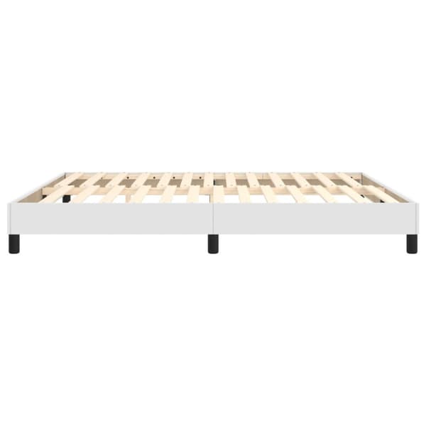 Boxspring-sängram vit 180x200 cm konstläder