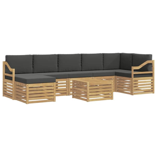 Utomhussoffset 8 pcs Vit och antracit 59 x 59 x 37 cm Polyester