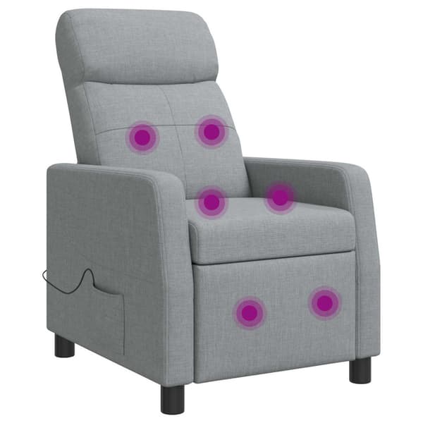 Massagefåtölj Ljusgrå Tyg