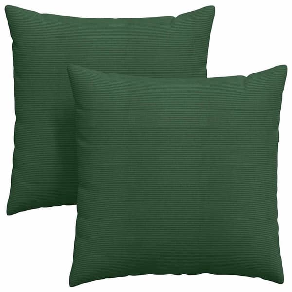 Sofakuddar 2 pcs Mörkgrön 80 x 80 cm Kordread tyg