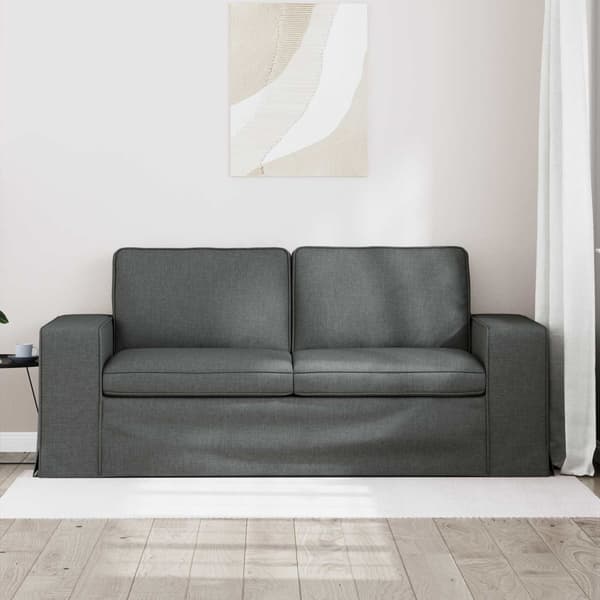 Soffa Mörkgrå 182 x 80 x 82 cm tyg