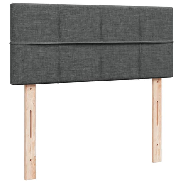 Ramsäng med madrass mörkgrå 120x190 cm tyg