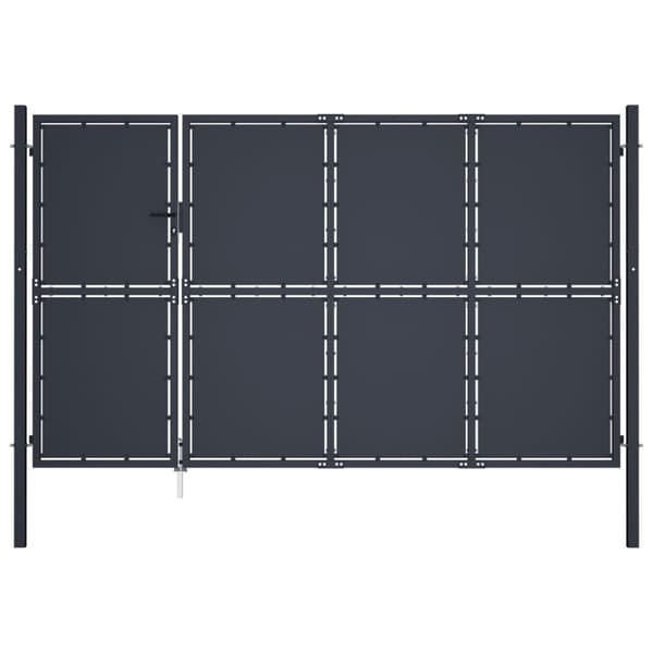 Trädgårdsgrind stål 350x200 cm antracit