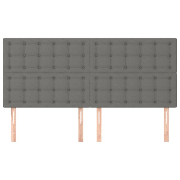 Sänggavel mörkgrå 200x5x118/128 cm tyg