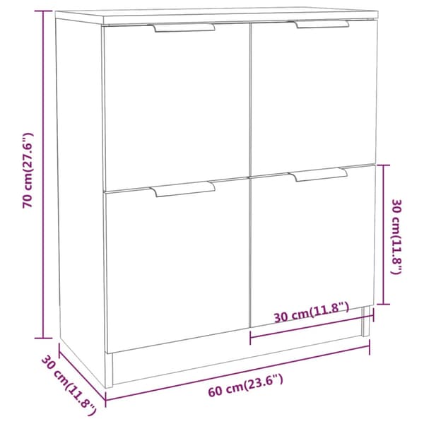 Skänk vit 60x30x70 cm konstruerat trä