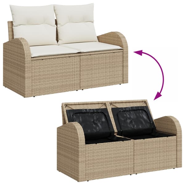 Trädgårdsoffset 4 st Beige konstrotting