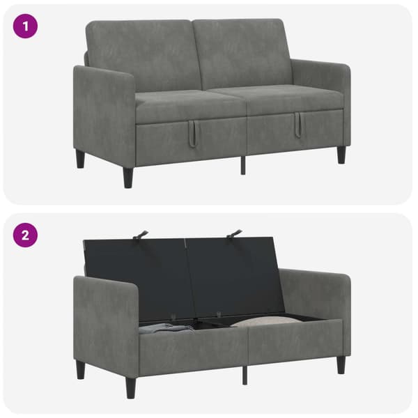 Soffa med förvaring Mörkgrå 152 x 78 x 87 cm Polyester