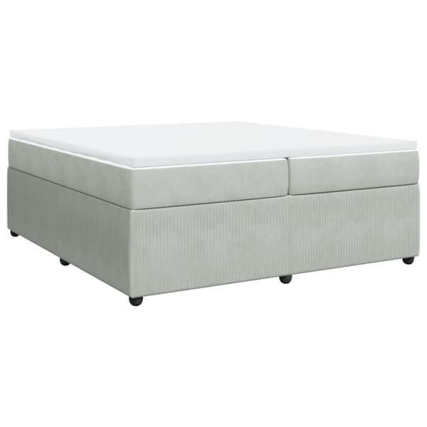 Ramsäng med madrass ljusgrå 200x200 cm sammet