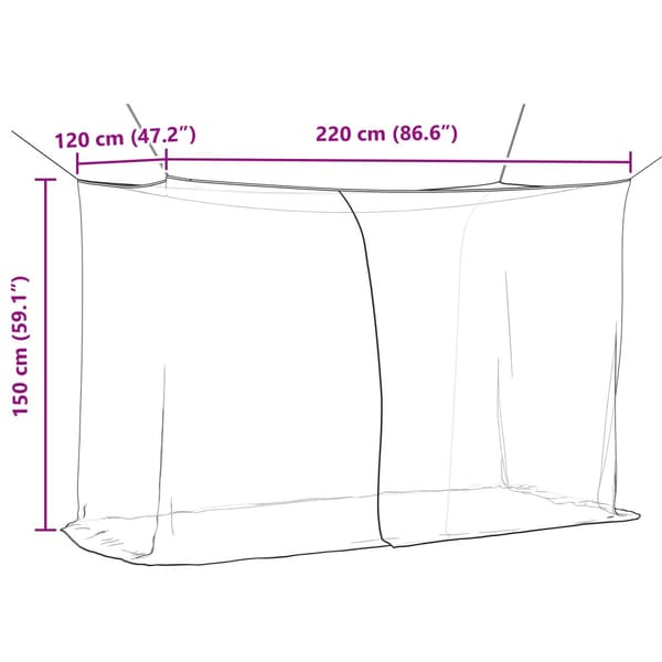 Myggnät för säng 156 nät 3 pcs Vit Polyester
