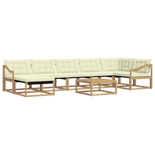 Utomhussoffset 8 pcs Vit och grädde 79 x 79 x 37 cm