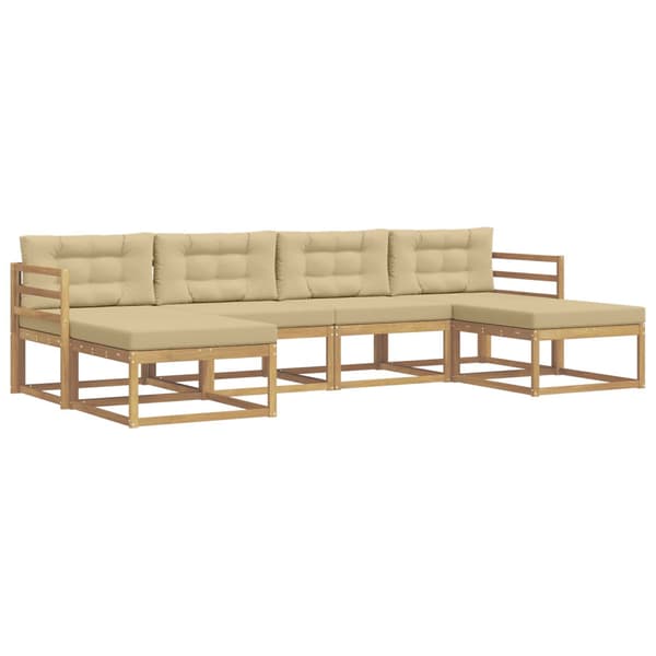 Utomhussoffset 6 st Vit och Beige
