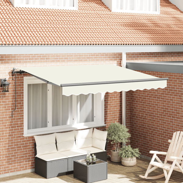 Utfällbar markis Kräm 250 x 200 cm tyg