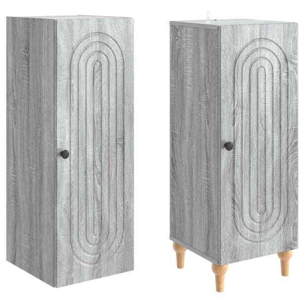 Skåpset 2 pcs Grå Sonoma Konstruerat trä