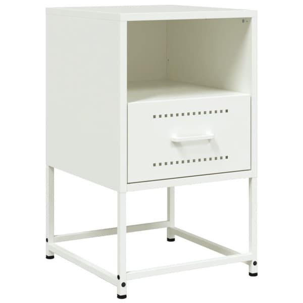 Sängbord 2 st vit 36x39x60,5 cm stål