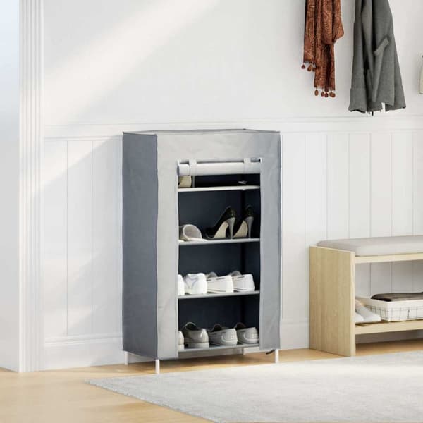Skoskåp grått 60,5x30x97 cm fiberduk