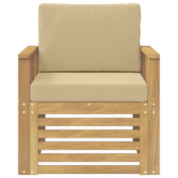 2 Stycke Utomhussoffset Polyester Vit och beige