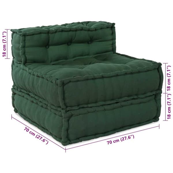 Modulär soffa grön 70x70x54 tyg