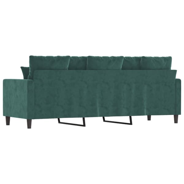 3-sitssoffa mörkgrön 180 cm sammet