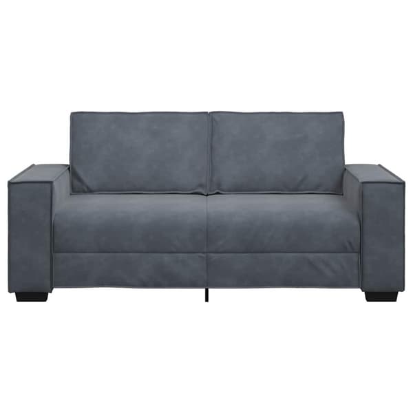 Soffa 2-sits mörkgrå 180x78x84 cm sammet