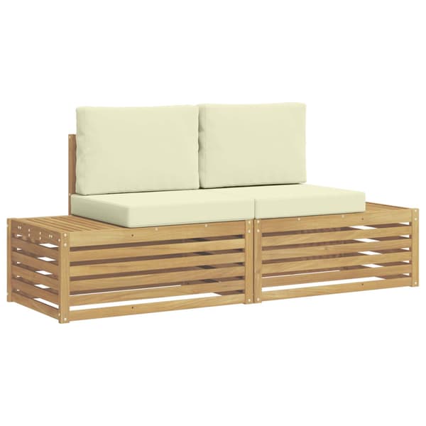 Utomhussoffset med kudde Vit 182,5 x 63 x 73 cm Polyester