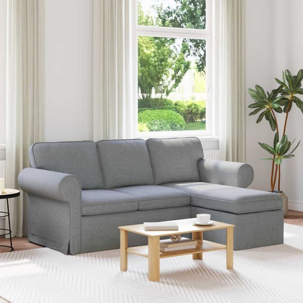 Soffa Ljusgrå 195 x 138 x 80 cm tyg