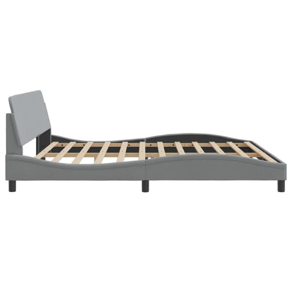 Bed Frame "Dover" Light Grey 200x200 cm Fabric