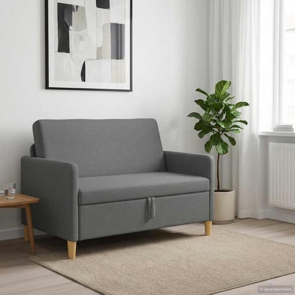 Soffa med förvaring Mörkgrå 122 x 78 x 87 cm Polyester