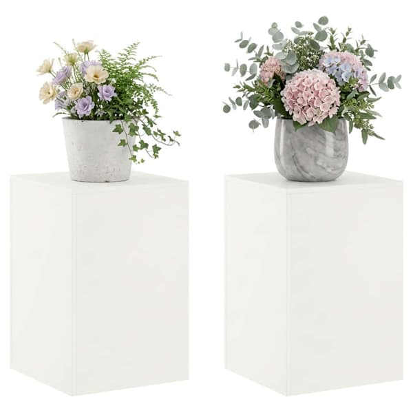 Växtställ 2 pcs Vit 40 x 40 x 60 cm Stål