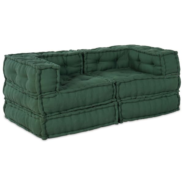 Modulsofa enhet 2 pcs Grön 140 x 70 x 56 cm Tyg