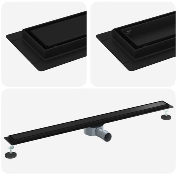 Duschavlopp 2-i-1 med 360° Siphon Svart 100 cm