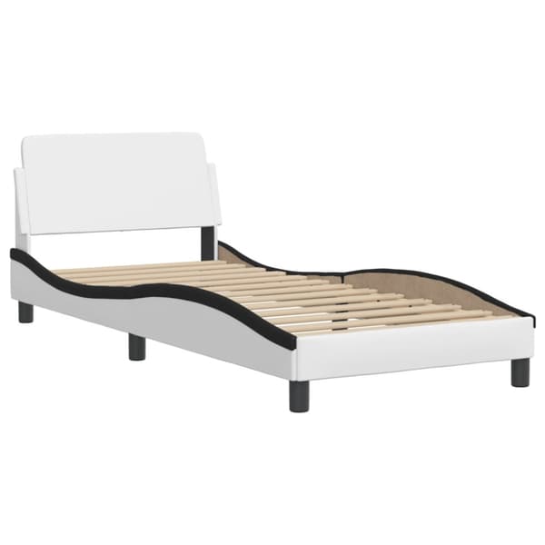 Bed Frame "Dover" White&Black 80x200 cm Faux Leather