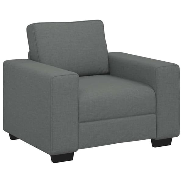 Soffgrupp med dynor 3 delar mörkgrå tyg