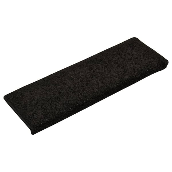 Trappmattor 10 st 65x21x4 cm svarta rektangulära kanter