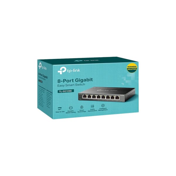 TP-Link JetStream TL-SG108E Easy Smart Switch - switch - 8 portar - Administrerad