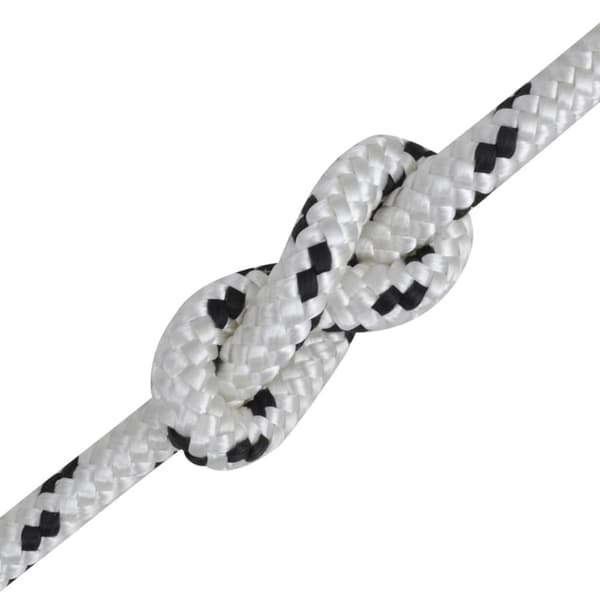 Båtlina flätad 10 mm x 250 m polyester vit