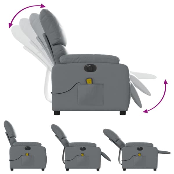 Elektrisk massagefåtölj grå konstläder