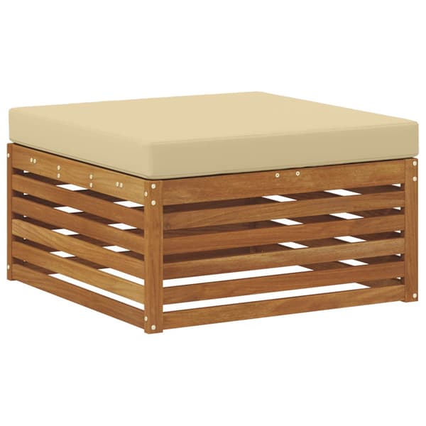 Utomhussoffset med kudde 5 pcs Naturlig och Beige Polyester