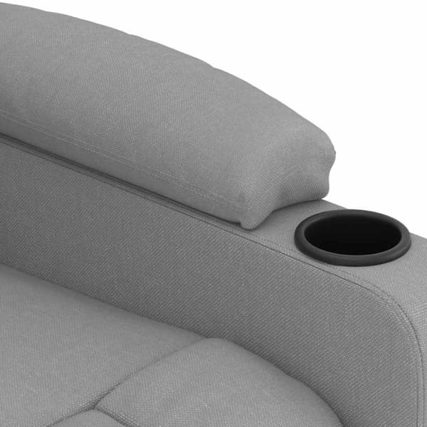 Massagefåtölj ljusgrå tyg