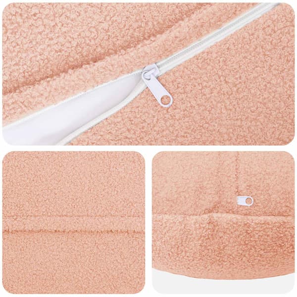 Kuddöverdrag 2 st HEERLEN Rosa Ø 60 cm Bouclé