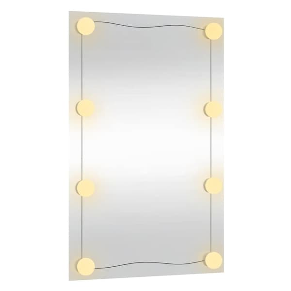 Väggspegel med LED-belysning 40x60 cm glas rektangulär