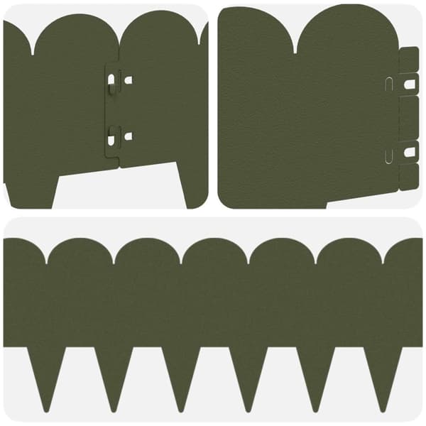 Kant för gräsmatta 10 pcs 103 x 20 cm Stål Olivgrön