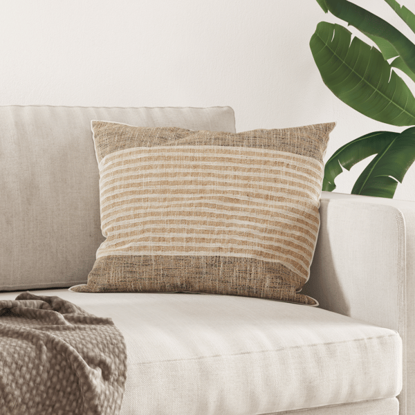 Kudde Vit 40 x 60 cm Bomull och Polyester