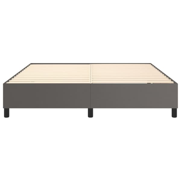 Boxspring-sängram grå 160x200 cm konstläder