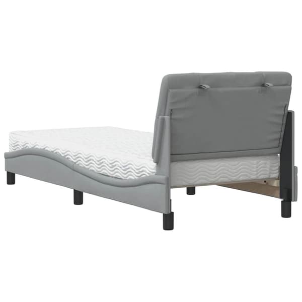 Bed with Mattress Light Grey 90x190 cm Fabric