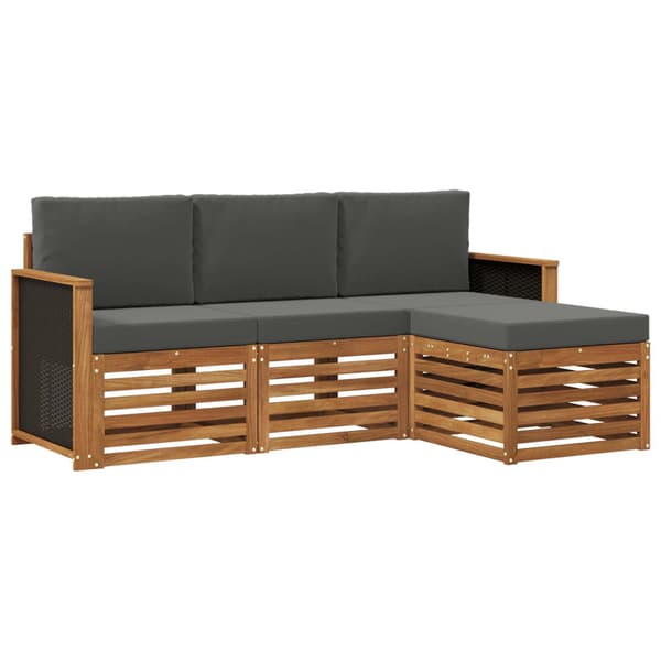 Utomhussoffset med kudde 4 pcs