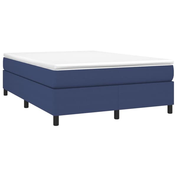 Boxspring-sängram blå 140x200 cm tyg