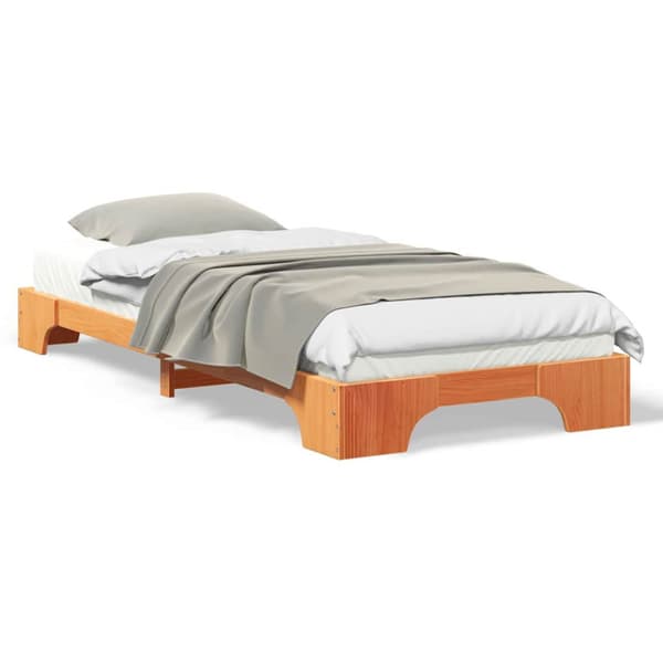 Sängram Brun 90 x 220 cm Massiv furu