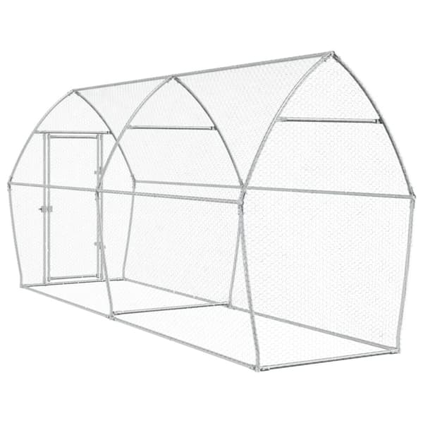Hönsbur silver 400x105x182 cm galvaniserat stål