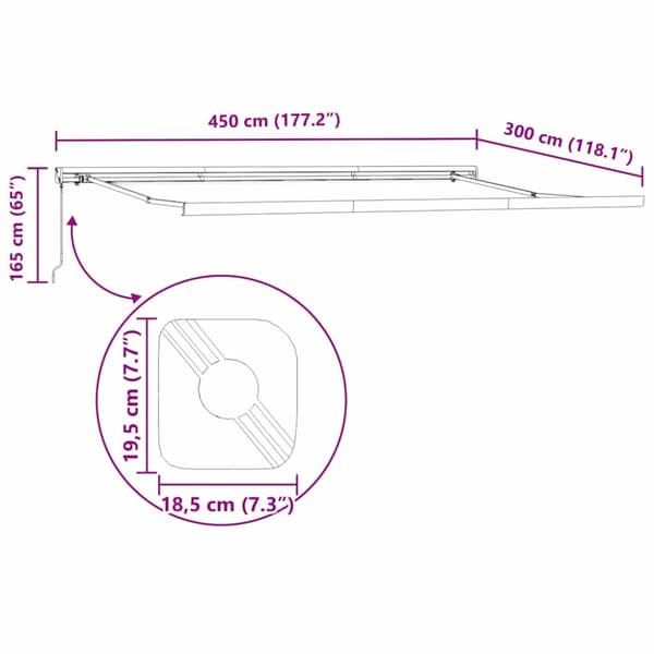Markisram Antracit 450 × 300 cm Aluminium